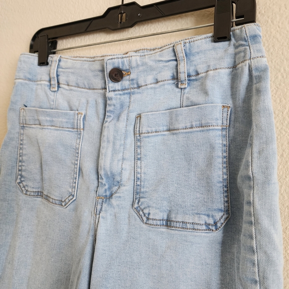 Bagatelle Collection Wide Leg Utility Jeans Light Wash Blue Size 30 - Picture 4 of 12